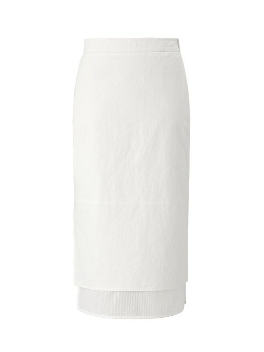 Twofold linen skirt - White
