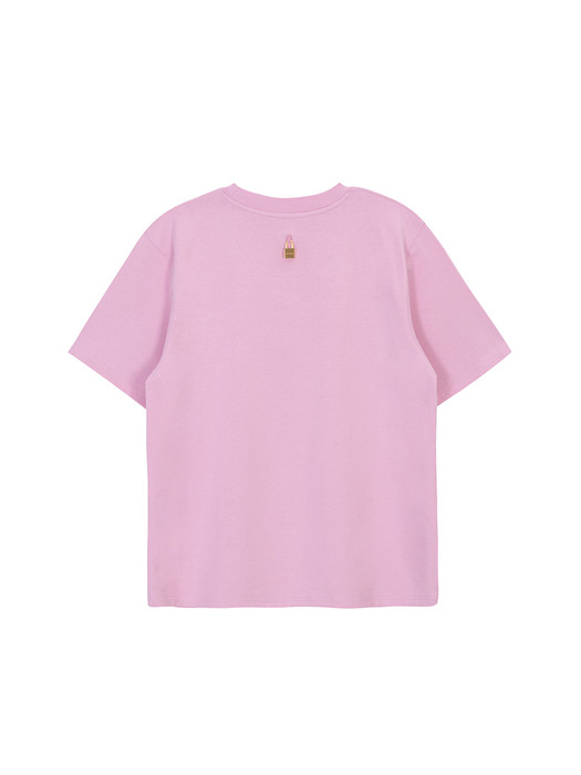 21S/S 패드록 시그니처 반팔 티셔츠(핑크)(남녀공용)