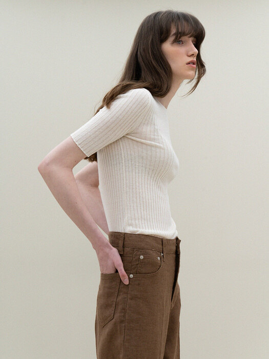 standard linen pants (brown)
