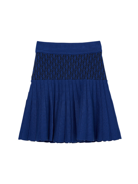Signature Knitted Flare Skirt_Blue