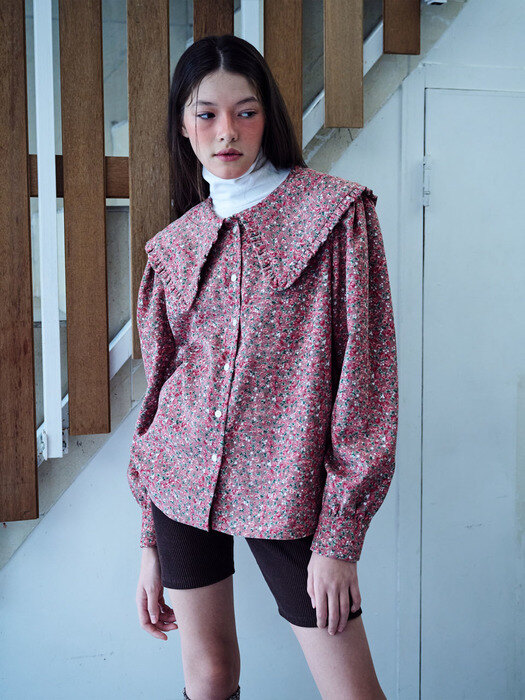 VINTAGE COLLAR SHIRT, PINK FLOWER