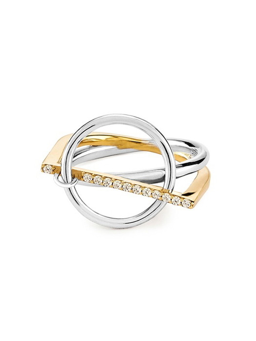 [Silver 925] Two-Tone Cubic Zirconia Ring