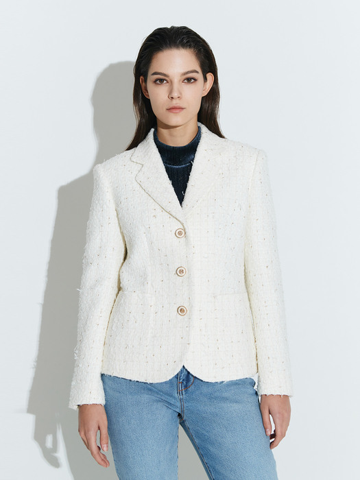 3 Button Single Tailored Jacket [Ivory]