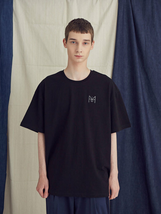 reflective overfit T-shirts_black