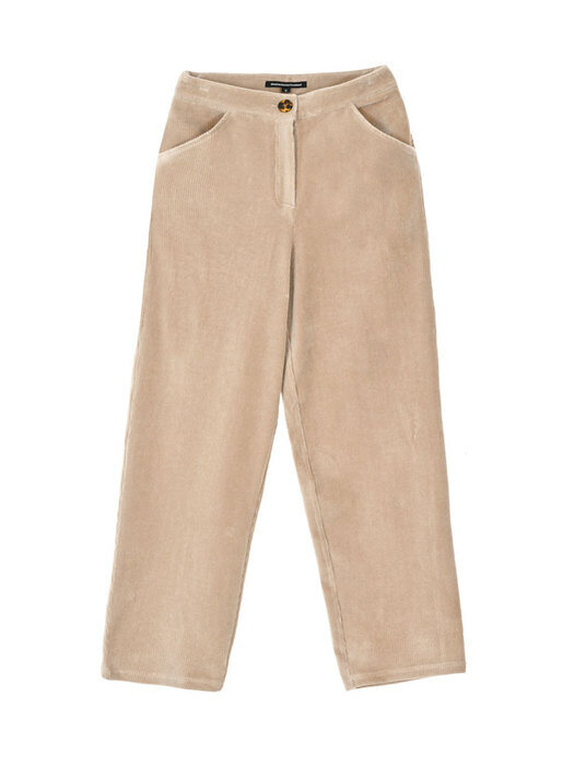 VELOUR TAPERED PANTS_BEIGE