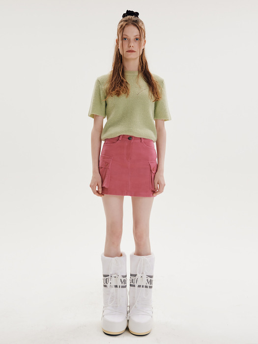 Cargo mini pocket skirt [Pink]
