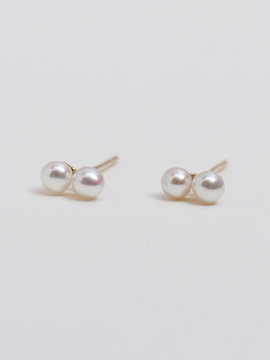 [싱글판매]14K gold twin pearl earring