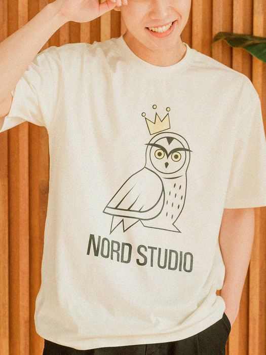 OWL 그래픽 티셔츠_오프화이트