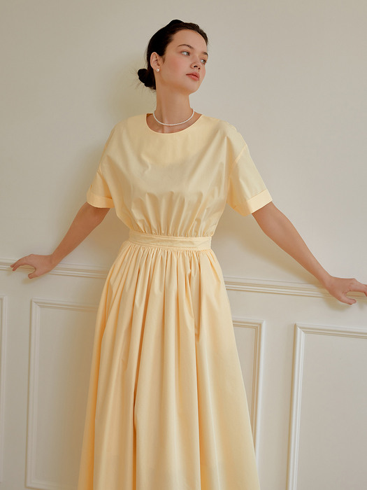 Soft cotton long dress (yellow)