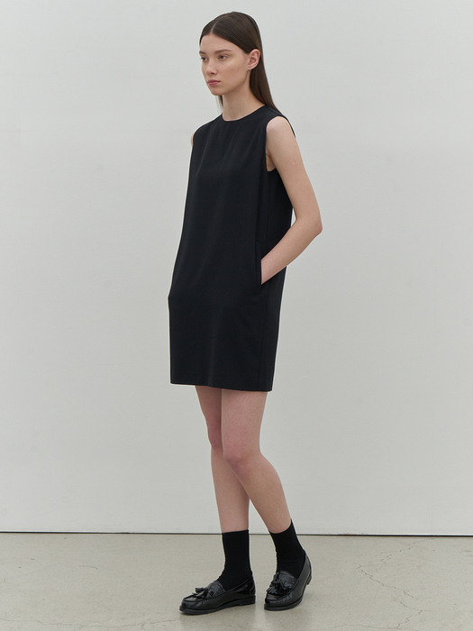 Black Twill Mini Dress