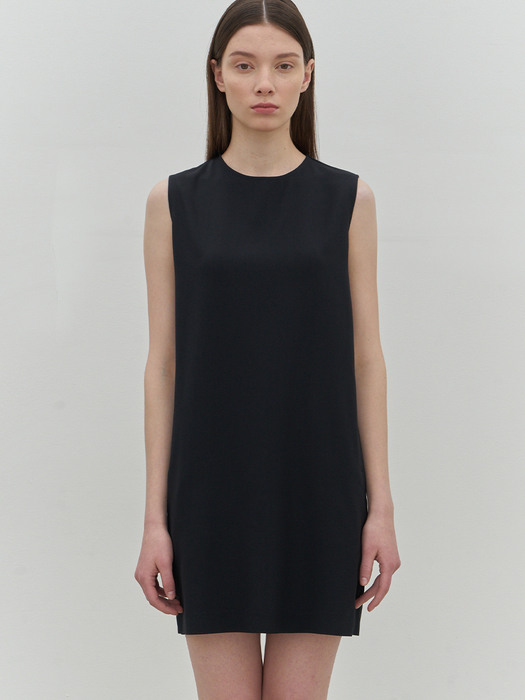 Black Twill Mini Dress