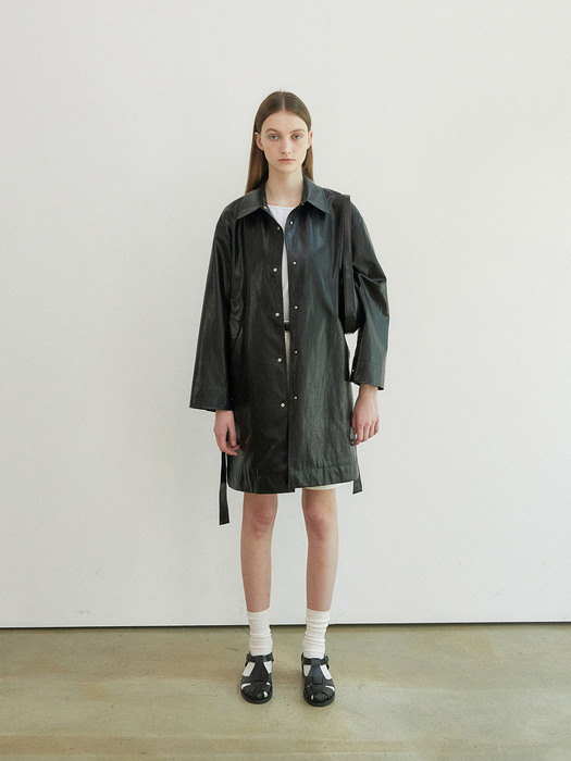 Eco leather trench / Black