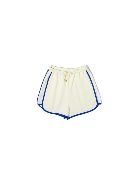P3117 Net banding shorts_Cream
