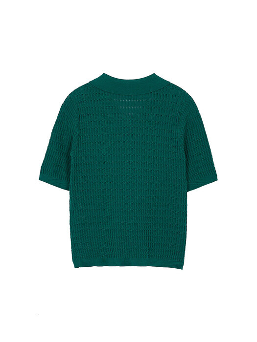 Collar Shirt knit Top in Green VK2MP148-32