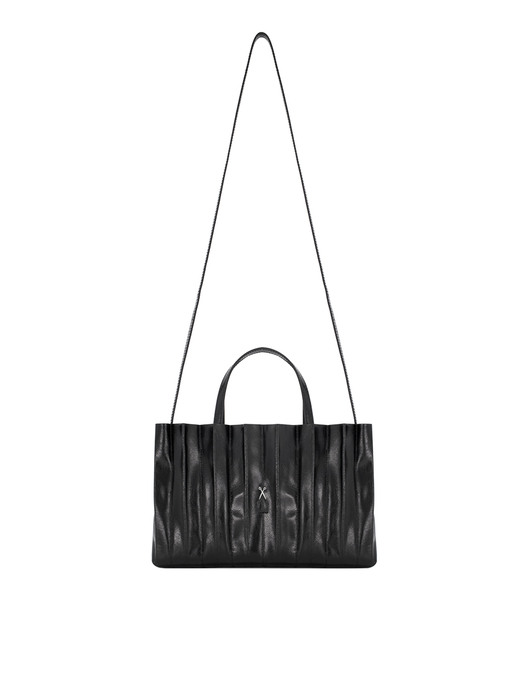 Lucky Pleats 3way Bag Glossy Black