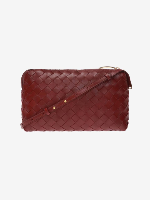 [WOMEN] 21FW SHOULDER BAG WITH WEAVE RED