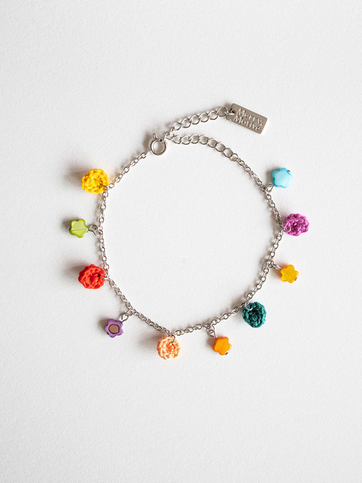 [2way] Summer rainbow bracelet&anklet (silver)