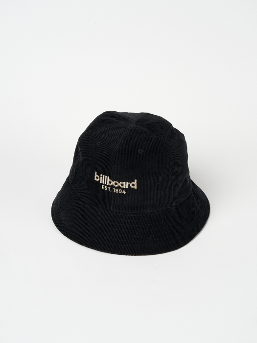 Billboard logo corduroy bucket hat_Black
