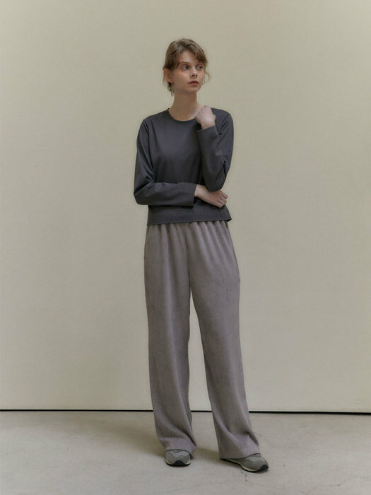 Cozy Corduroy Banding Pants (Gray)