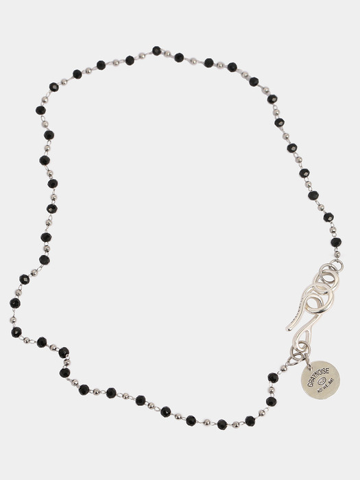 Beads chain link necklace (Black)