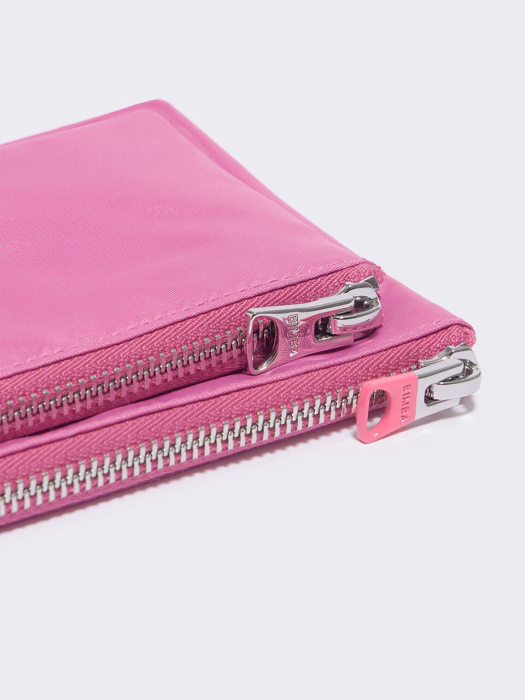 핑크 나일론 더블 파우치 & 카드지갑 B235JIV006PKF