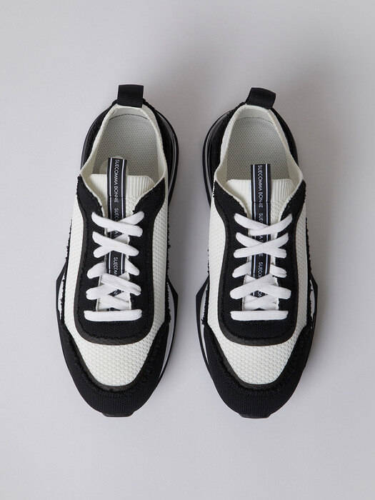Knit pattern sneakers(black&white)_DA4DS23003BWX