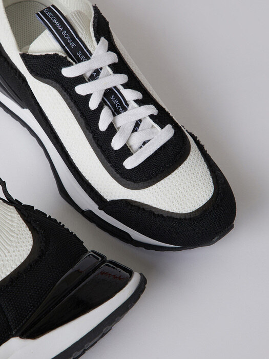 Knit pattern sneakers(black&white)_DA4DS23003BWX