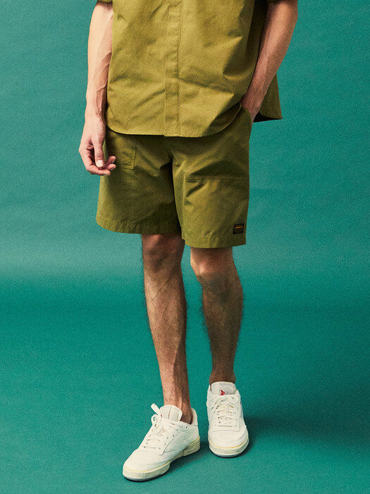 MIL-LABEL POCKET UNIFORM SHORTS PANTS 라이트카키