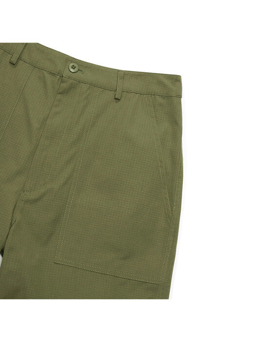 MIL-LABEL POCKET UNIFORM SHORTS PANTS 라이트카키