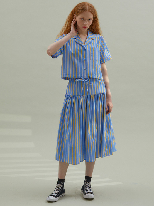 Picnic Two Piece Banding Skirt Blue
