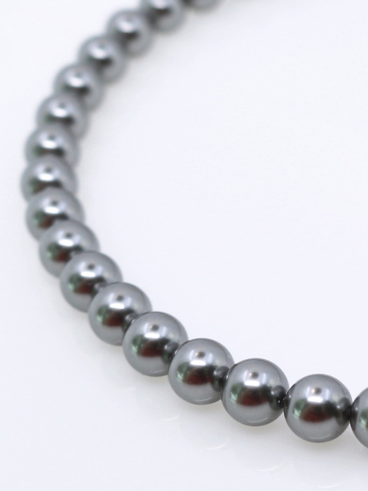 Classic Anagram Pearl Necklace[Grey/92.5Silver]