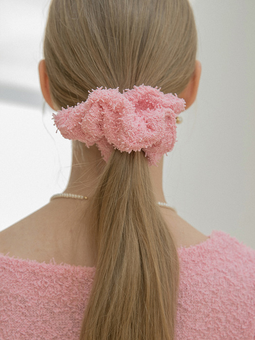 Scrunchie Half Sleeve Knit  Pink
