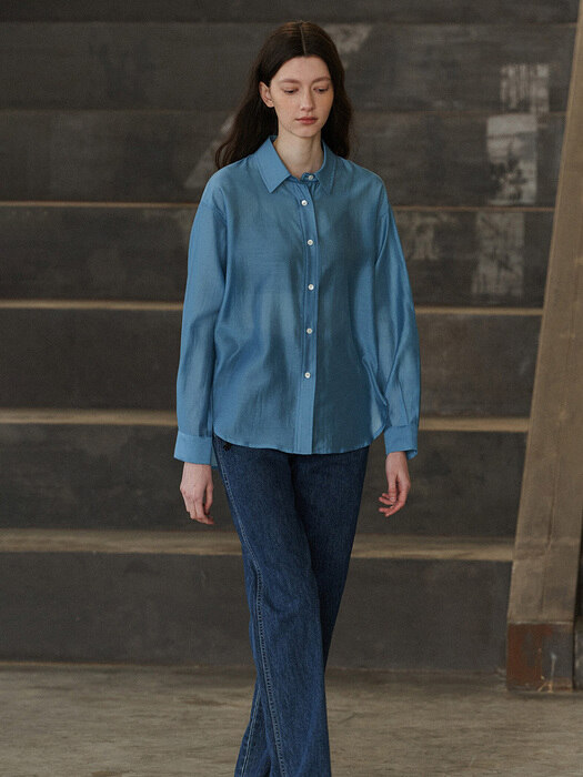 Leeway silk shirt (Blue)