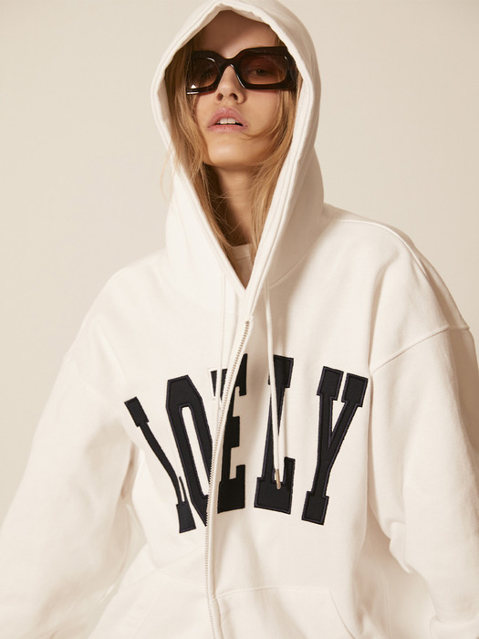 LONELY/LOVELY ZIP-UP HOODIE WHITE
