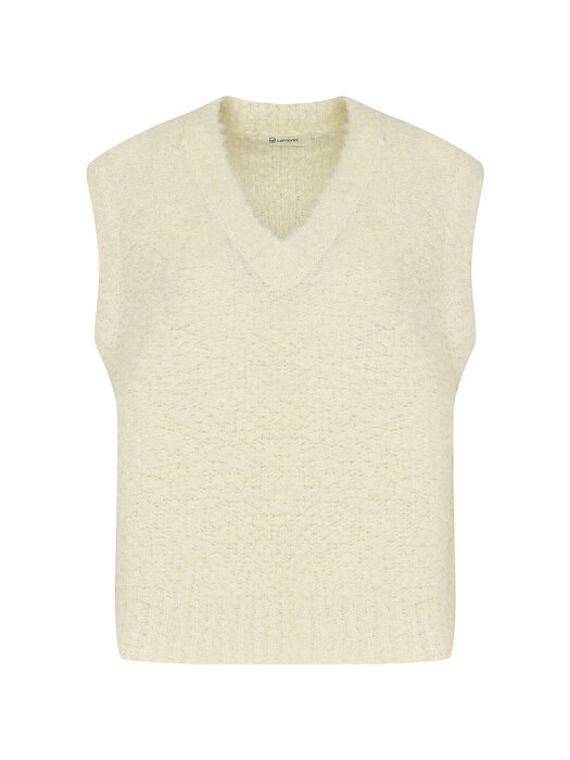 Alpaca Boucle Vest[LMBBAUKN131]-Ivory