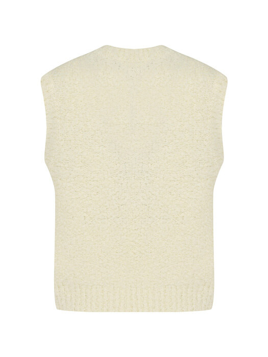 Alpaca Boucle Vest[LMBBAUKN131]-Ivory