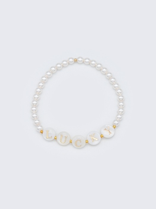 Swarovski pearl initial gold beads Bracelet 자개 이니셜 스와로브스키 진주 비즈 팔찌