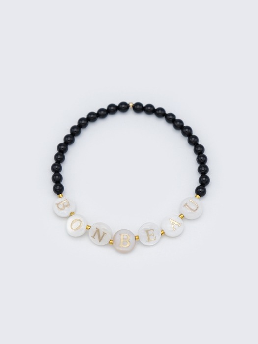 Swarovski pearl initial gold beads Bracelet 자개 이니셜 스와로브스키 진주 비즈 팔찌