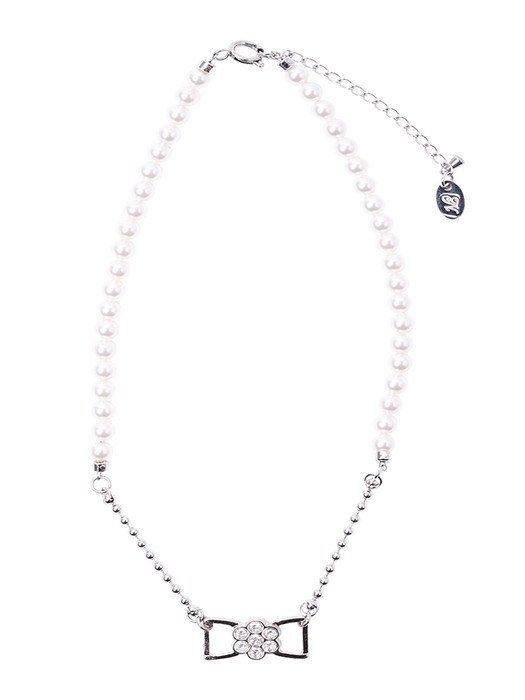 flower stone pearl necklace