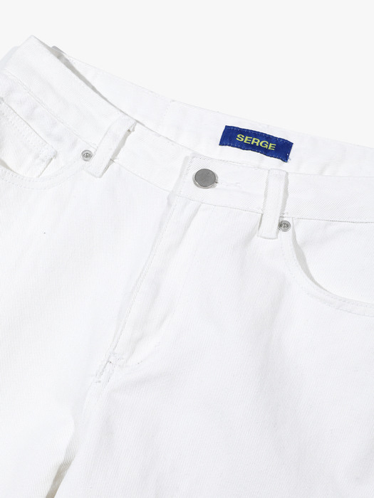 Semi Wide Denim Pants V1_White