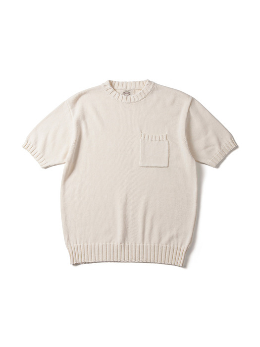 Washed cotton knitwear Cream