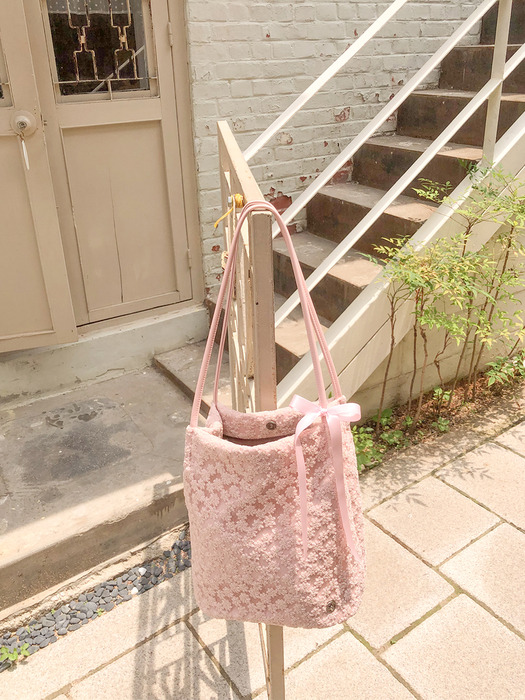 Lace cottage bag - rose pink