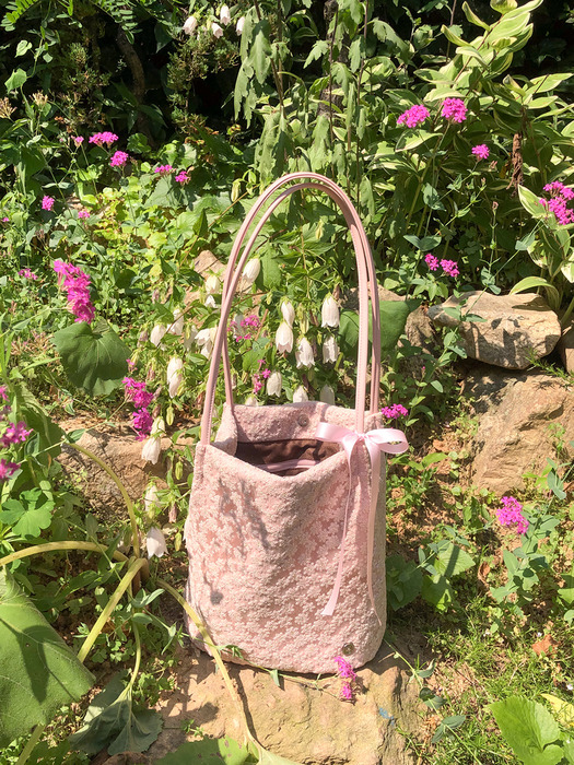 Lace cottage bag - rose pink