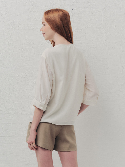 WED_French linen button blouse_WHITE