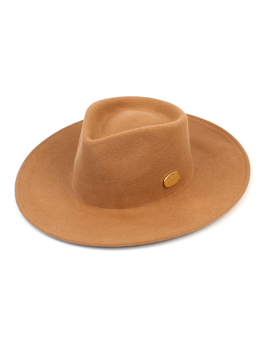 V Beige Wool Fedora 울페도라