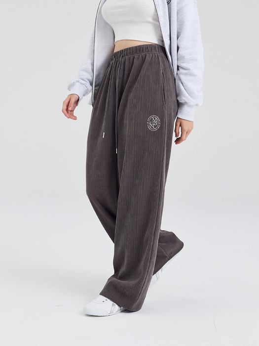 Fine Wale Needlework Corduroy Wide Pants_Charcoal