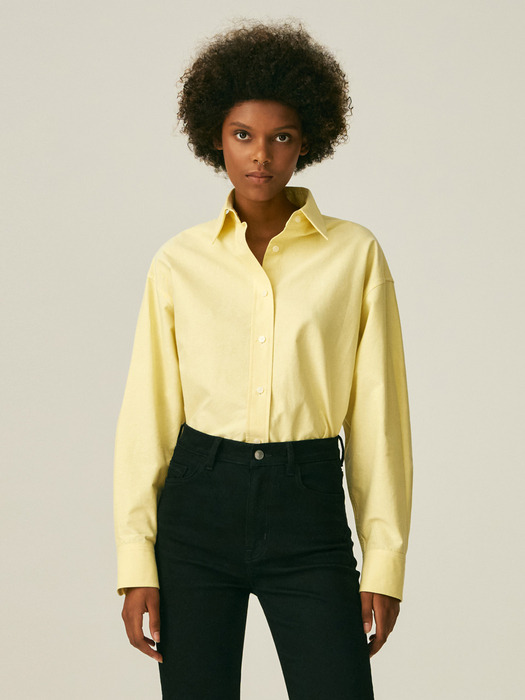 PLACKET POINT OXFORD SHIRT_YELLOW