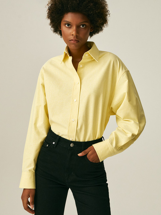 PLACKET POINT OXFORD SHIRT_YELLOW