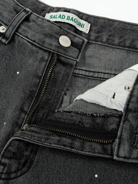 Hotfix Semi Wide Denim Jeans_bleached black