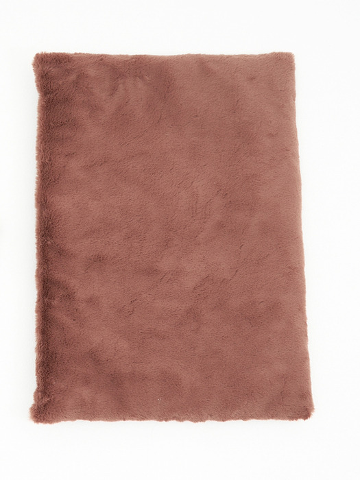 Padded Fur Blanket - camel beige